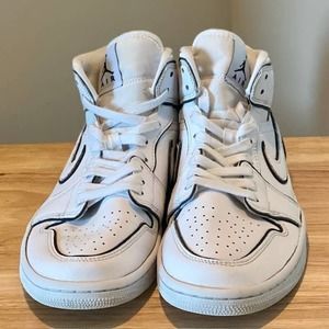 Nike Air Jordan 1 Mid SE Iridescent Reflective White - Women's 9.5 - CK6587-100